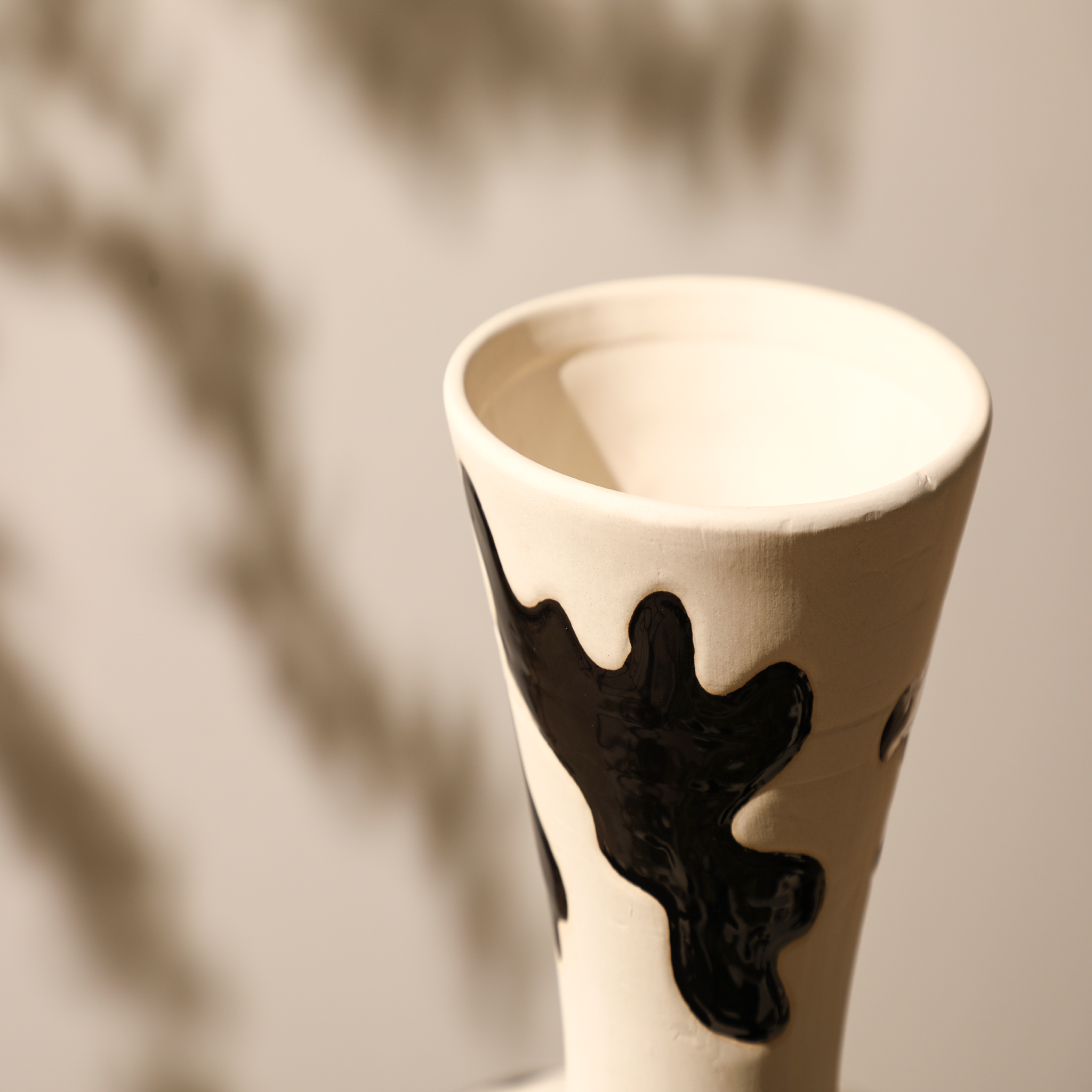 Black Hand-Painted Vase  B