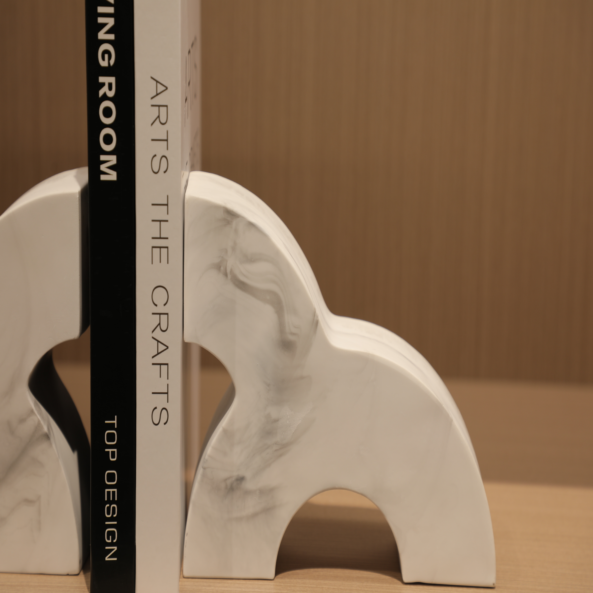 Half Round Ink Pattern Bookend