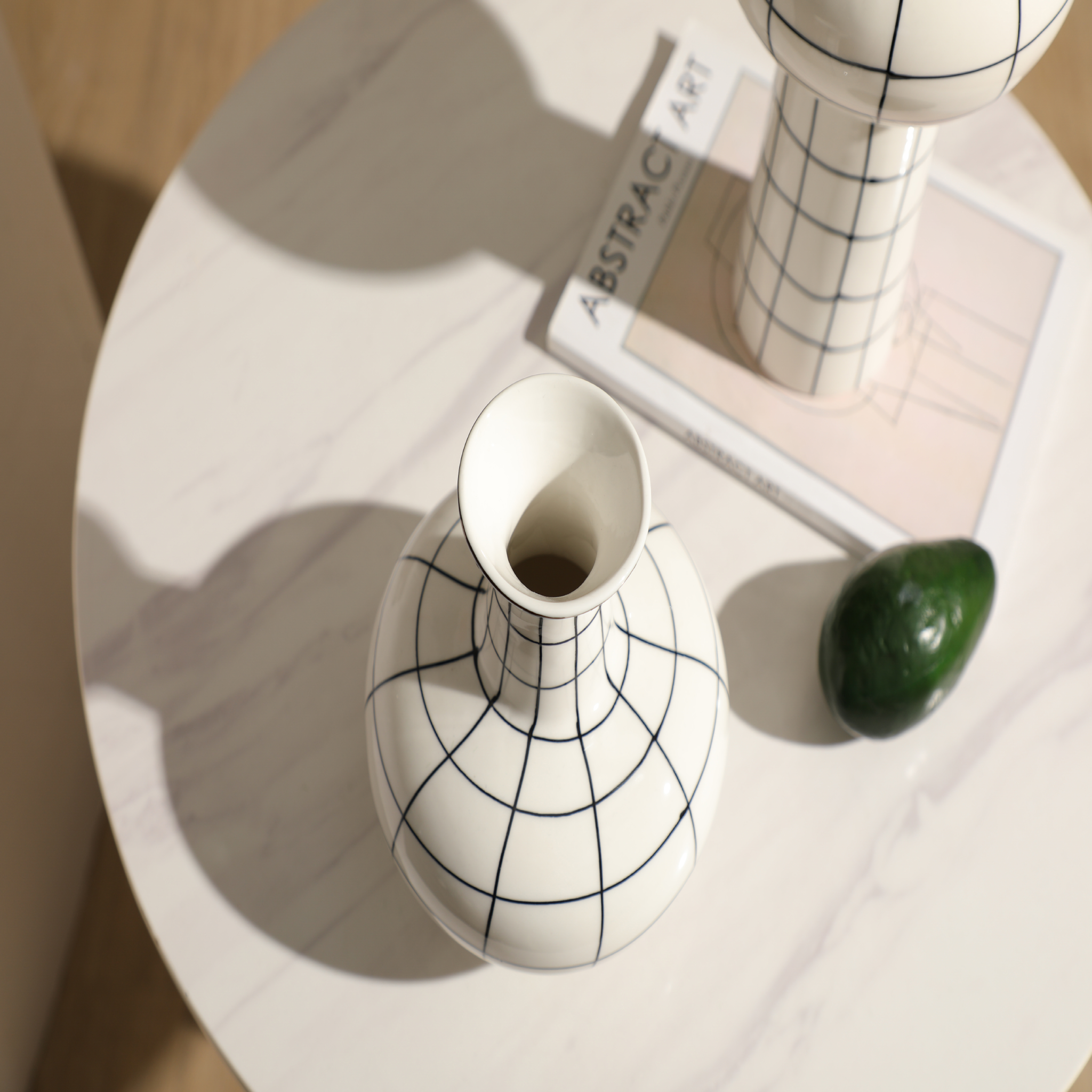 Hand-Painted Grid Vase A