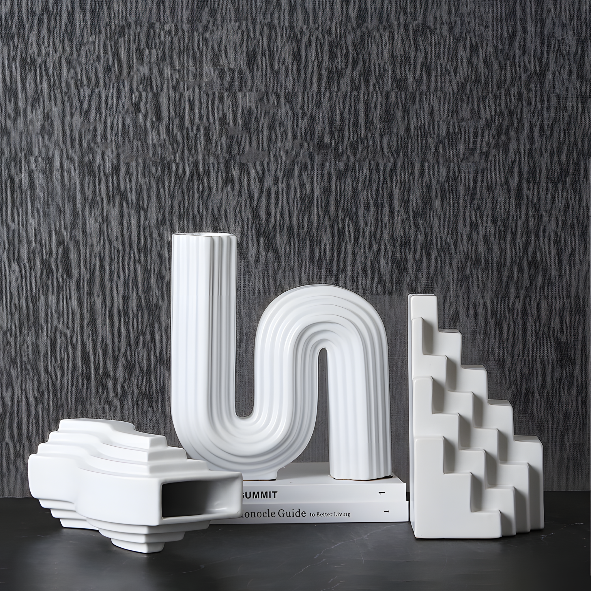 White geometric decoration-C