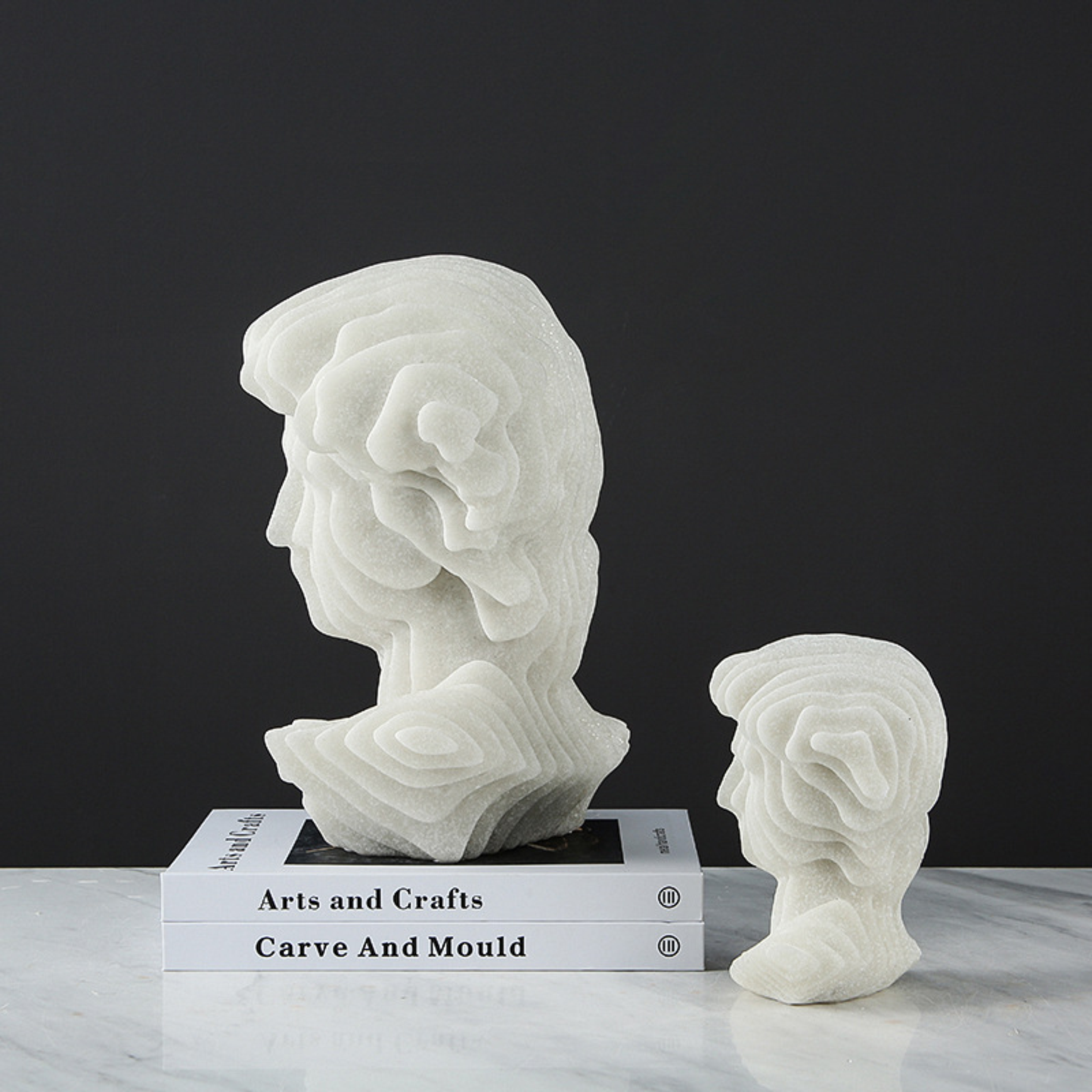 Sandstone human head-White A